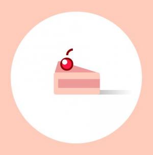 卡通CSS3樱桃蛋糕圆形图像