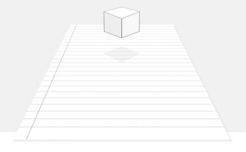 信纸上的立方形3D透视展示效果