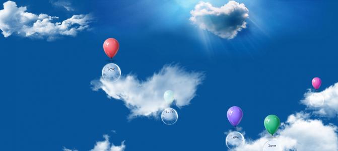 CSS3实现空中气球飘浮动画特效