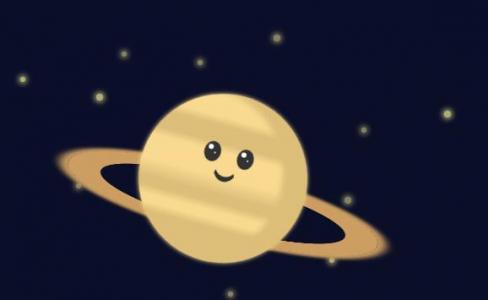 CSS3动画绘制可爱卡通土星图像