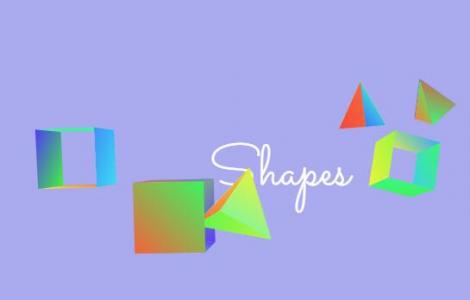 纯CSS3绘制彩色几何体浮动效果