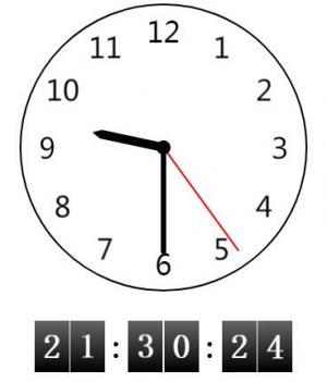 JavaScript简单设计数字时钟和挂钟