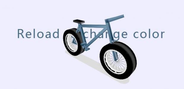一辆超大轮子的自行车3D旋转展示