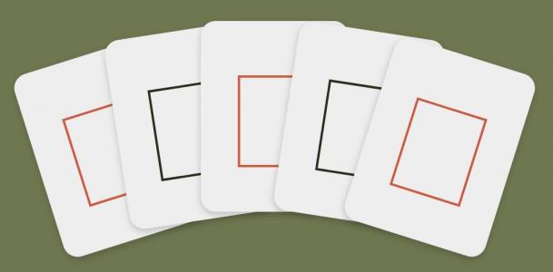 五张扑克牌卡片鼠标滑过放大效果