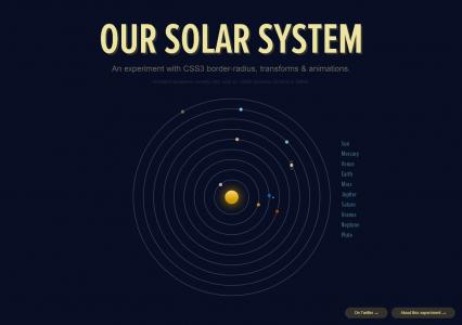 CSS动画模拟太阳系公转场景
