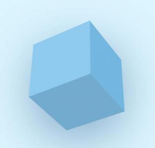 CSS蓝色3D立方体随机动画旋转