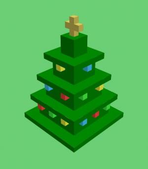 这是一棵设计非常独特的3D圣诞树