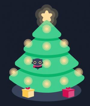 带灯光和礼物设计超唯美的圣诞树
