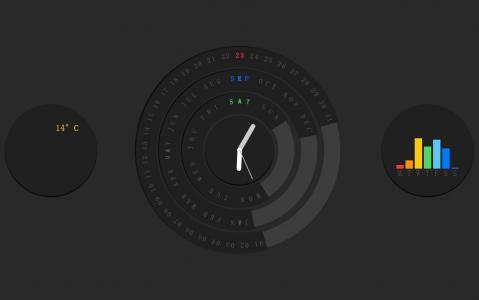 超酷的HTML5圆形日历显示时钟表