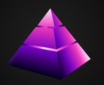 CSS3 3D渐变色金字塔倒带动画旋转