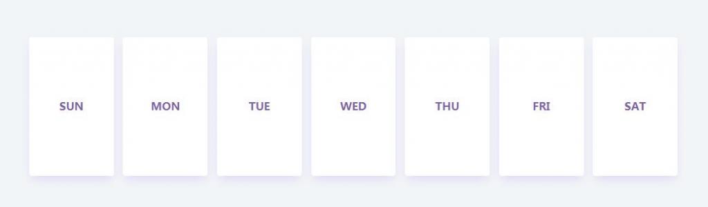 CSS网格布局设计你的一周卡片周期