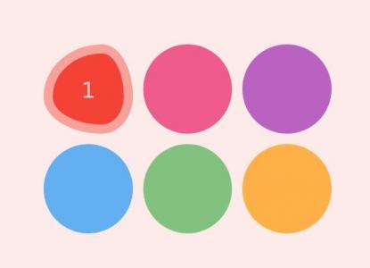 悬停带果冻效果的6个不同颜色圆形