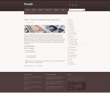 紫色通屏HTML5代码网站模板