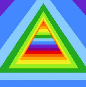 CSS制作渐变色的三角隧道动态图像