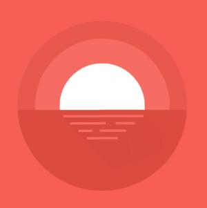 CSS动画制作唯美的海上日出圆形画像