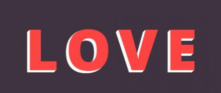 3D立体LOVE单词与LIVE单词字母切换效果