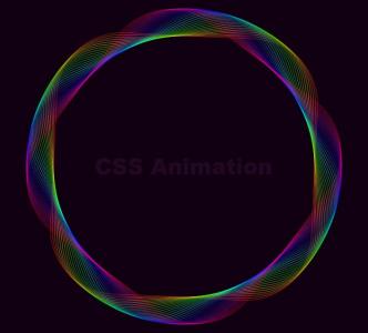 线性渐变CSS 3D螺旋环动画旋转效果