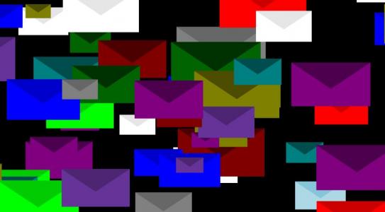 各种各样的不同颜色的邮件滑动展示