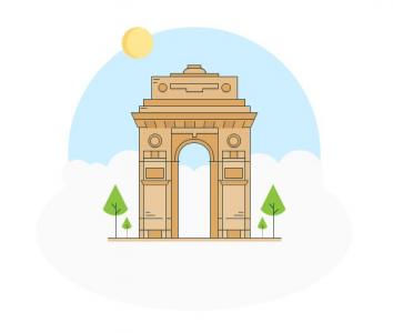 HTML5 CSS3绘制印度门卡通画像