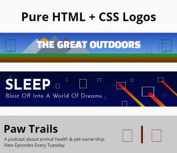 纯HTML与CSS设计各种简单矩形LOGO