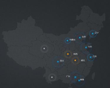 中国地图各个省市热点定位效果