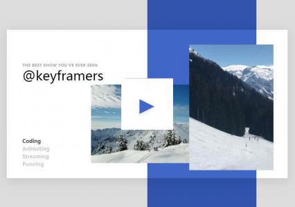 HTML5旅游网站布局雪景视频播放效果