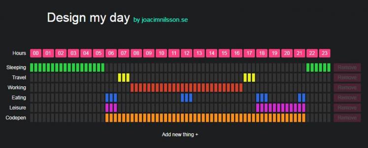 jQuery制作设计我的一天时间表