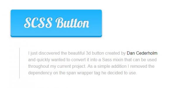 使用SASS可定制HTML5 3D立体按钮