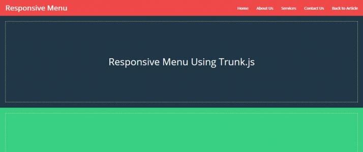 使用Trunk.js制作的响应式菜单