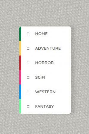 带彩色边框的HTML5悬浮垂直菜单