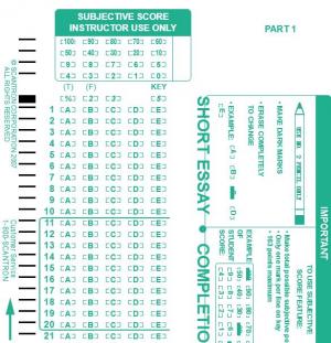 网格设计高中考试答题卡答案表