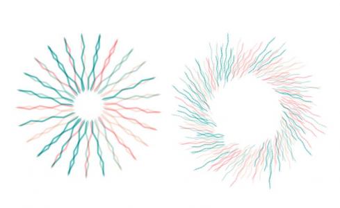 由CSS彩色线条绘制2种不同效果的图案