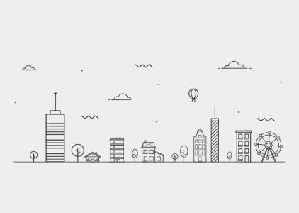 HTML5与jQuery设计简笔画城市插图