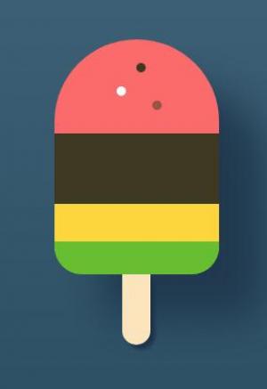 纯CSS的扁平冰淇淋按钮图标