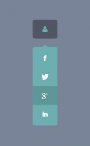 CSS设计垂直展示的社交导航按钮