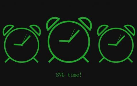 会渐变色的CSS SVG简单闹钟画像