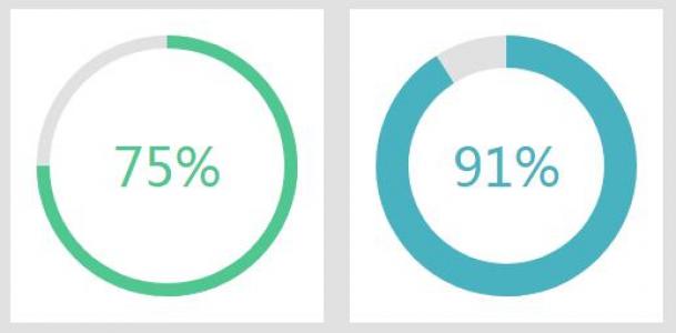 含百分比且不同样式的CSS圆环图