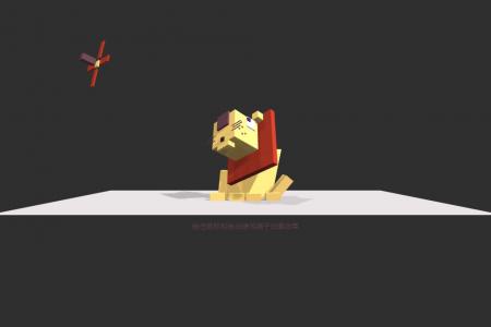 canvas绘制3D狮子随鼠标移动特效代码