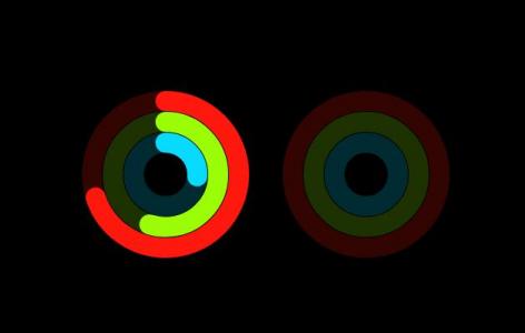 参考苹果手表风格设计的彩虹环形