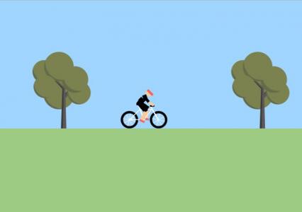 可拖拽旋转的CSS3自行车行驶动画场景