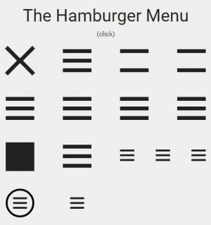 CSS不同大小的汉堡菜单图表