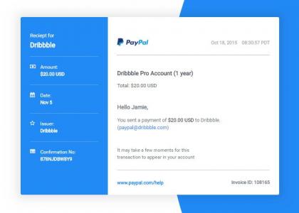 react.js设计超酷的PayPal信息卡