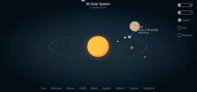 jQuery CSS3制作超酷的3D太阳系