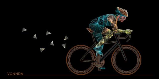 CSS与SVG元素绘制骑自行车的人画像