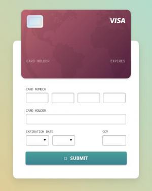 悬停卡片翻转的信用卡结帐UI设计