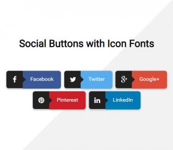 纯CSS设计带有图标字体的社交按钮