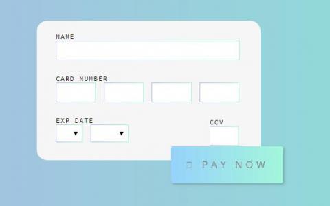 HTML5简单设计的信用卡结帐卡