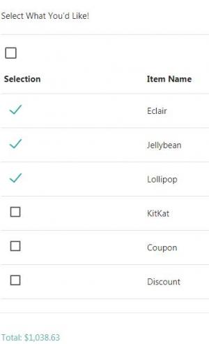 jQuery实现带有选项选择器订单列表