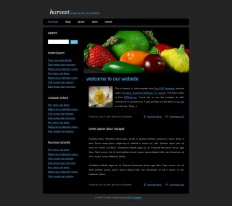 黑色风格农产品展示网站模板