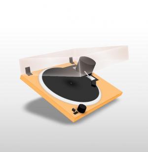 滑块拖拽360度旋转展示的留声机盒子